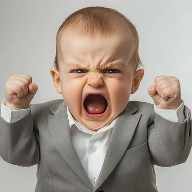 Angry Baby in Business Suit Angry Baby in Business Suit