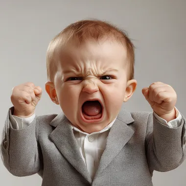 Angry Baby Portrait in a Suit Angry Baby Portrait in a Suit