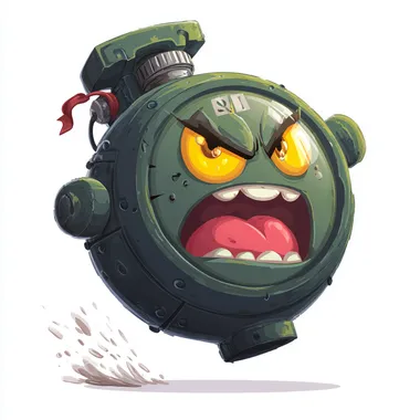 Angry Cartoon Bomb with Timer Angry Cartoon Bomb with Timer
