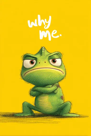 Angry Chameleon with a Cute Expression Angry Chameleon with a Cute Expression