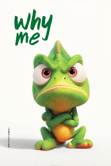 Angry Chameleon with Pixar Style Angry Chameleon with Pixar Style