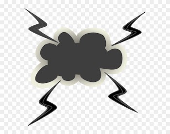 Angry Cloud With Lightening Bolts Clip Art - Angry Cloud Clipart