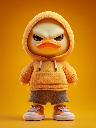 Angry Duck Toy in Hoodie and Shorts Angry Duck Toy in Hoodie and Shorts