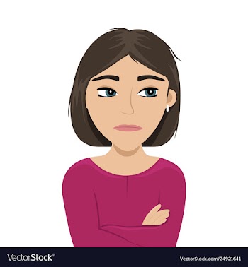 Angry girl crossed her arms vector image