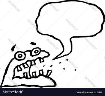 Angry jelly monster sponge screams speech bubble vector image