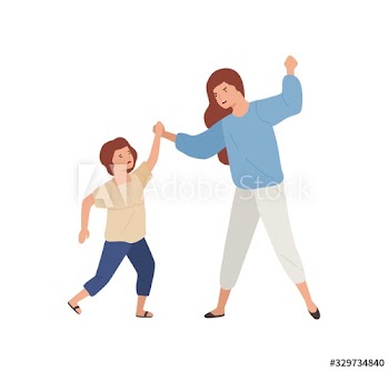 Angry mother hit crying daughter isolated on white background