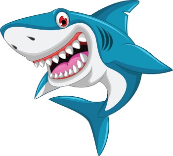 angry shark cartoon 