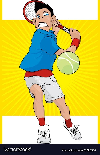 Angry Tennis Player vector image