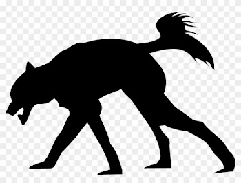 Angry Wolf Silhouette Shower Curtain