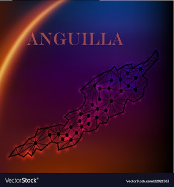 Anguilla blank detailed outline map set - version vector image