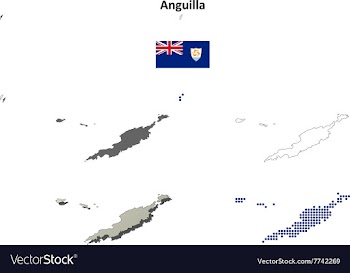 Anguilla outline map set vector image