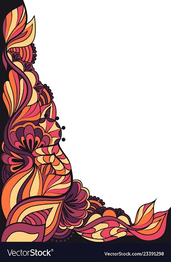  					Angular floral doodle ornament vector image														