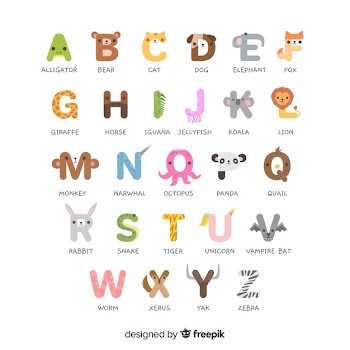 Animal alphabet from a to z Free Vector