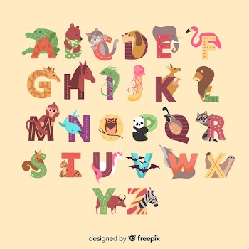 Animal alphabet from a to z illustrated Free Vector
