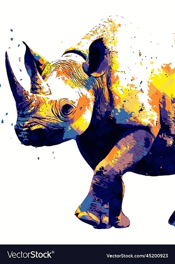 animal art rhino poster image design