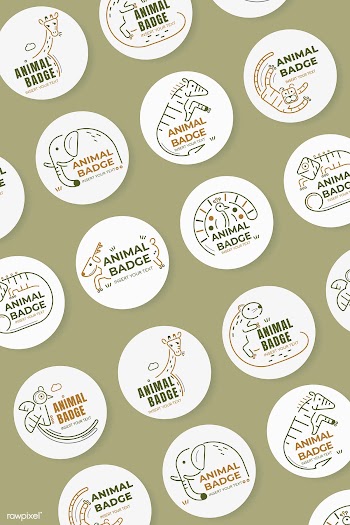 Animal badge stickers | Free stock vector - 1205106