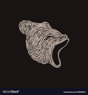 animal bear head artwork style design