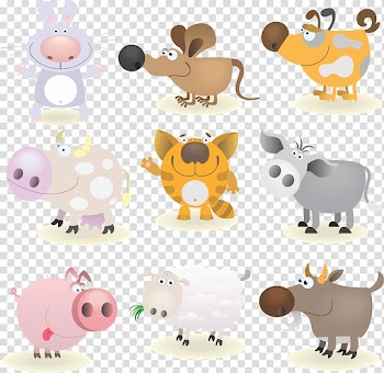 Animal Cartoon Drawing, animals transparent background PNG clipart