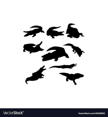 animal crocodiles silhouette set design