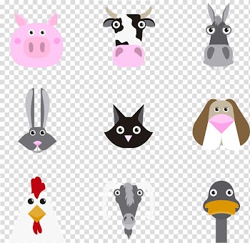 Animal , Cute animal heads transparent background PNG clipart
