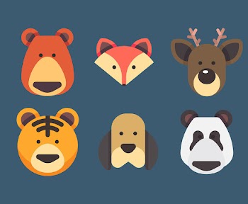 Animal Faces Set