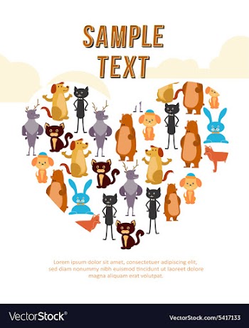 Animal heart background vector image