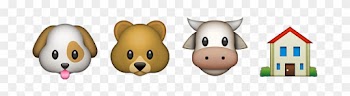 Animal House - Cow - Emoji Large Tote Bag, Adult Unisex, Natural,