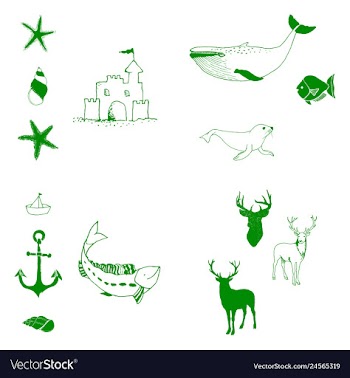 Animal icons set outline set of 25 animal icons vector image