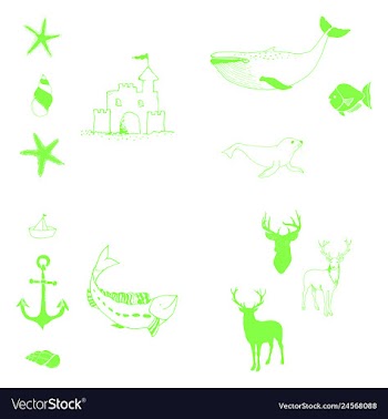 Animal icons set outline set of 25 animal icons vector image