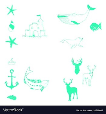 Animal icons set outline set of 25 animal icons vector image