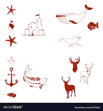 Animal icons set outline set of 25 animal icons vector image