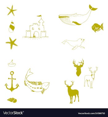Animal icons set outline set of 25 animal icons vector image