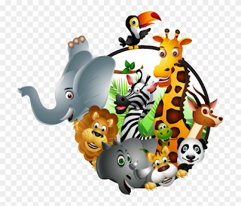 Animal Kingdom Clipart Safari Kid - Cartoon Wildlife - Png ...
