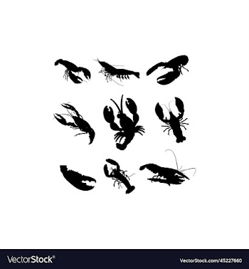 animal lobster icon set design
