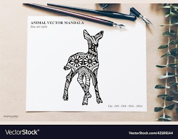 animal mandala line art style
