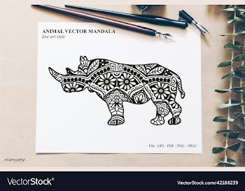 animal mandala line art style