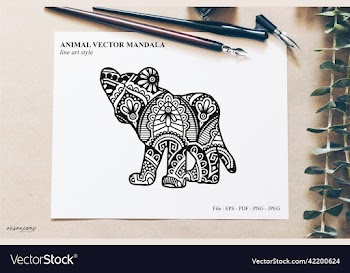 animal mandala line art style