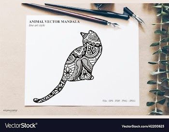 animal mandala line art style