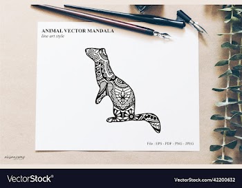 animal mandala line art style