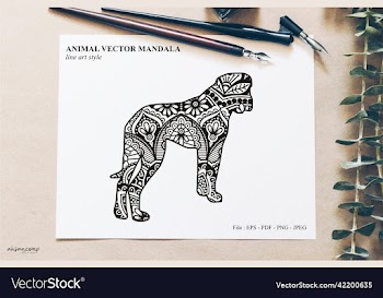 animal mandala line art style