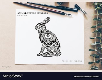 animal mandala line art style