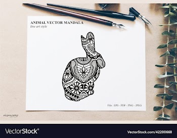 animal mandala line art style