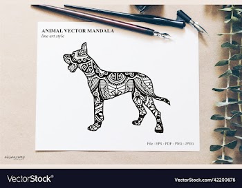 animal mandala line art style