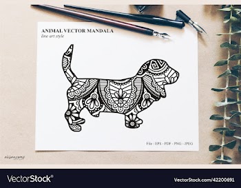 animal mandala line art style