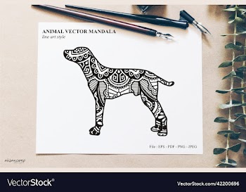 animal mandala line art style