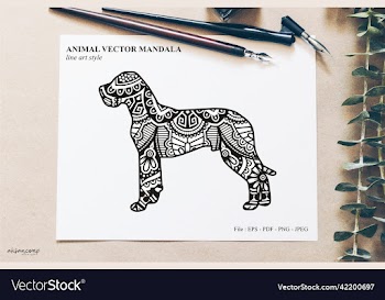animal mandala line art style