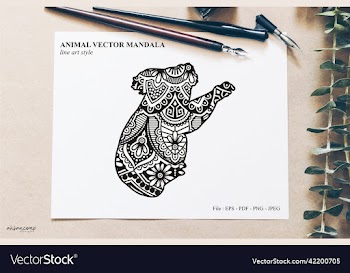 animal mandala line art style