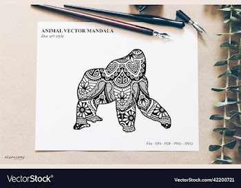 animal mandala line art style