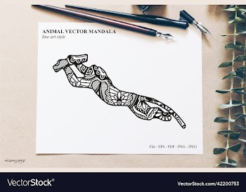 animal mandala line art style