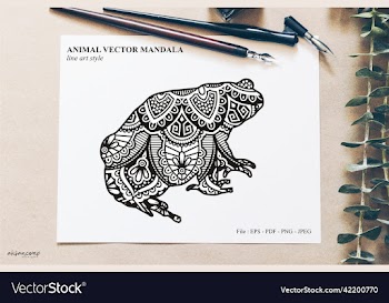 animal mandala line art style